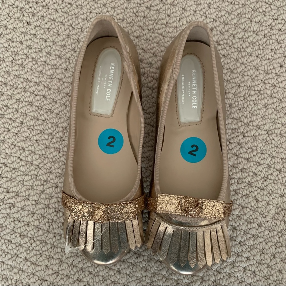 Little Girls Gold Shoes